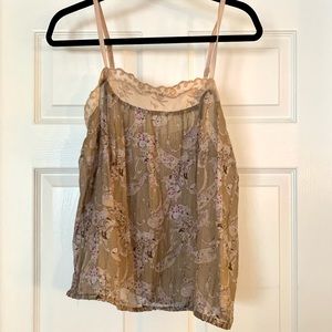Free People Sheer Paisley Tank Top M
